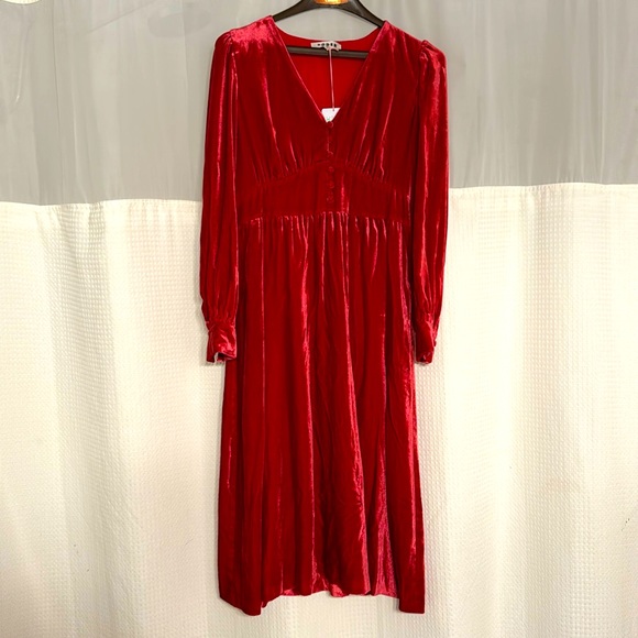 Boden NWT Red Velvet Dress - Picture 2 of 6